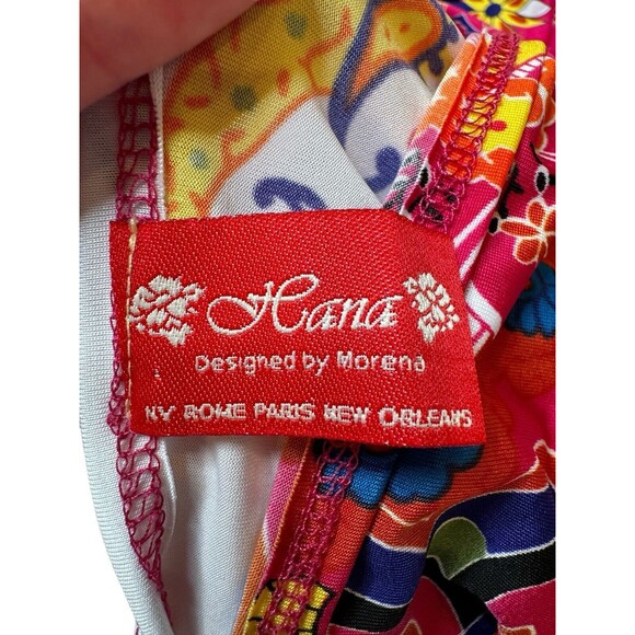 Hana Designed by Morena Colorful Stretch Paisley Pattern Kaftan Dress Size Small - Picture 3 of 4